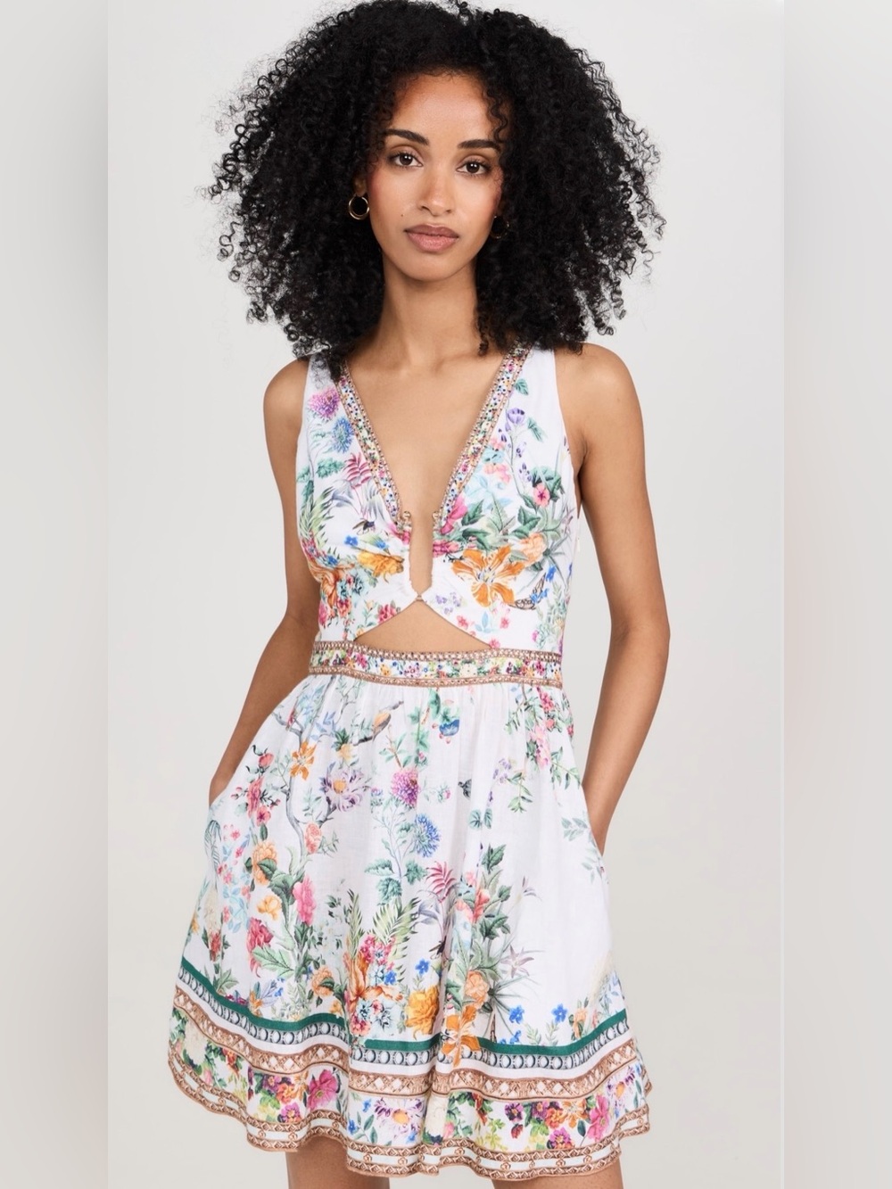 Stunning CAMILLA Short V-Neck Cutout Mini Dress ✨